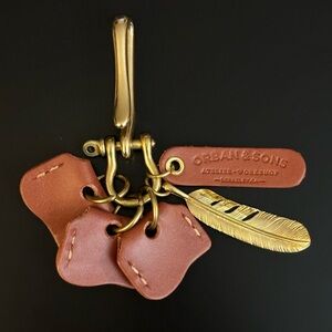 Leather Fish Hook Keychain